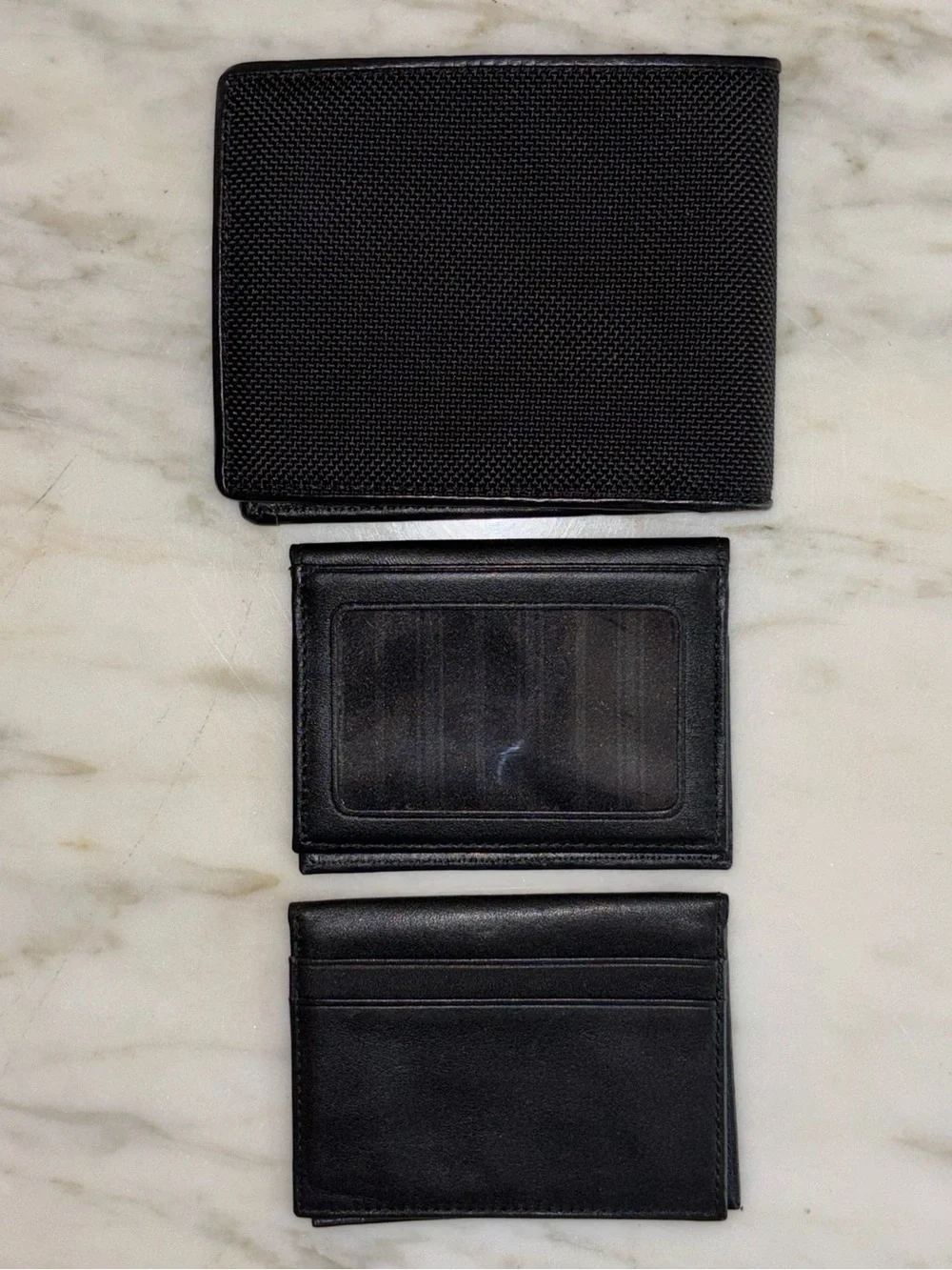 TUMI Alpha Ballistic Nylon Leather 3 Piece Bifold Wallet Gift Set w/ Box Black